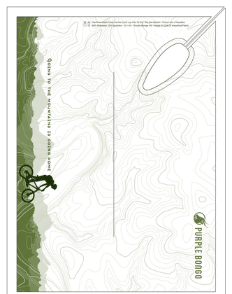 Classic 10 by 14 inch handkerchief example in mountain topographic design