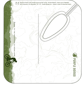 Mini 7.5 by 8 inch handkerchief example in mountain topographic design